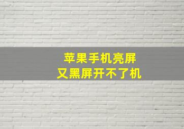 苹果手机亮屏又黑屏开不了机