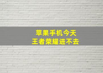 苹果手机今天王者荣耀进不去