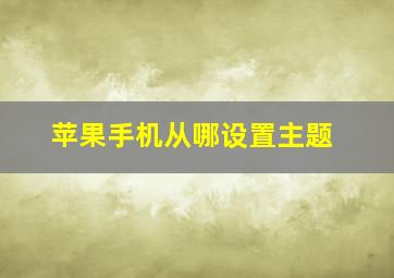 苹果手机从哪设置主题