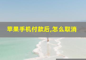 苹果手机付款后,怎么取消