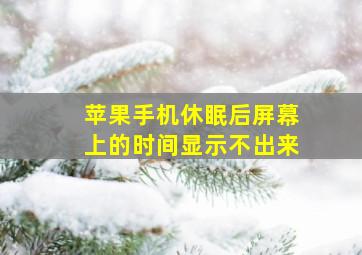 苹果手机休眠后屏幕上的时间显示不出来