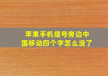 苹果手机信号旁边中国移动四个字怎么没了