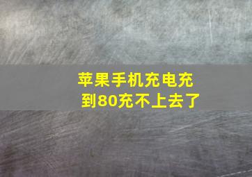 苹果手机充电充到80充不上去了