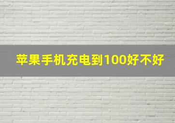 苹果手机充电到100好不好