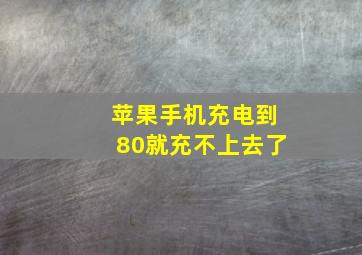 苹果手机充电到80就充不上去了