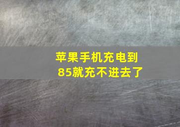 苹果手机充电到85就充不进去了