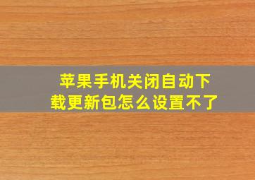 苹果手机关闭自动下载更新包怎么设置不了