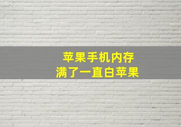 苹果手机内存满了一直白苹果