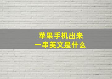 苹果手机出来一串英文是什么