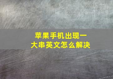 苹果手机出现一大串英文怎么解决