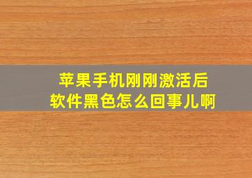 苹果手机刚刚激活后软件黑色怎么回事儿啊