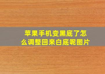 苹果手机变黑底了怎么调整回来白底呢图片