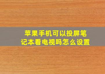 苹果手机可以投屏笔记本看电视吗怎么设置