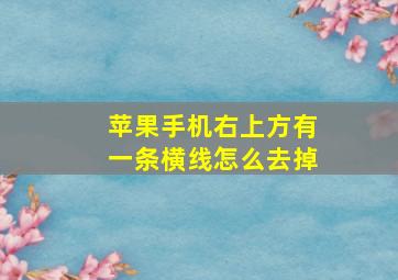 苹果手机右上方有一条横线怎么去掉