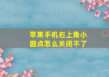 苹果手机右上角小圆点怎么关闭不了