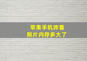 苹果手机咋看照片内存多大了