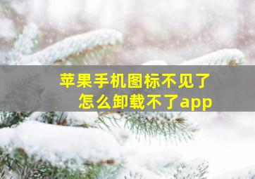 苹果手机图标不见了怎么卸载不了app