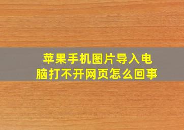 苹果手机图片导入电脑打不开网页怎么回事