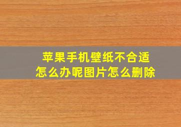 苹果手机壁纸不合适怎么办呢图片怎么删除