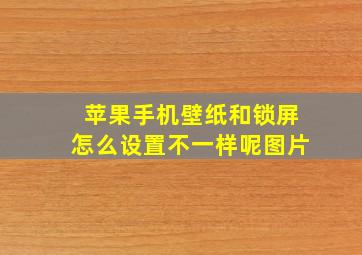 苹果手机壁纸和锁屏怎么设置不一样呢图片