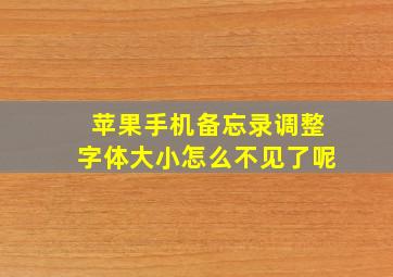 苹果手机备忘录调整字体大小怎么不见了呢