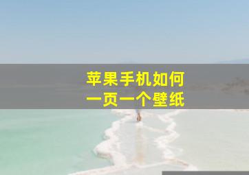 苹果手机如何一页一个壁纸