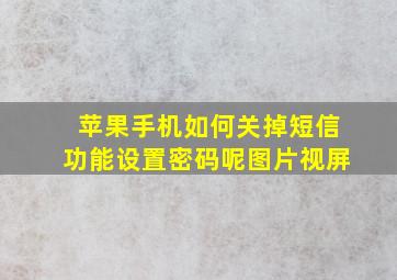 苹果手机如何关掉短信功能设置密码呢图片视屏