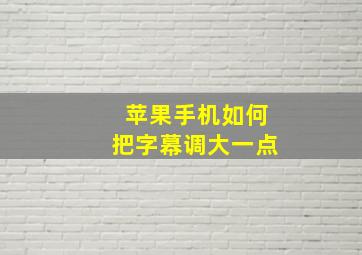 苹果手机如何把字幕调大一点