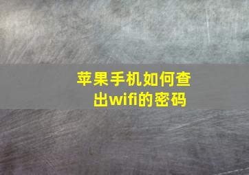 苹果手机如何查出wifi的密码