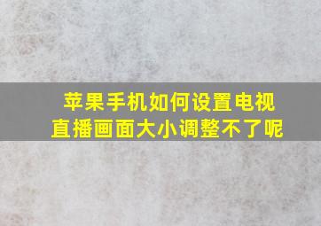 苹果手机如何设置电视直播画面大小调整不了呢