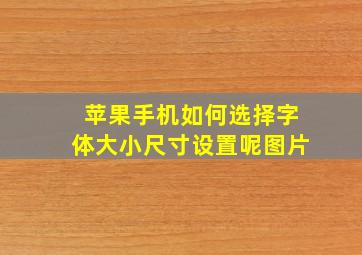 苹果手机如何选择字体大小尺寸设置呢图片