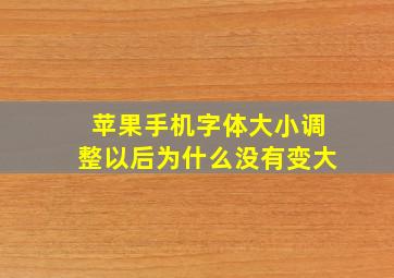 苹果手机字体大小调整以后为什么没有变大