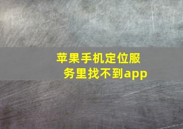 苹果手机定位服务里找不到app