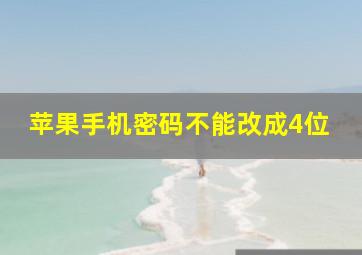 苹果手机密码不能改成4位