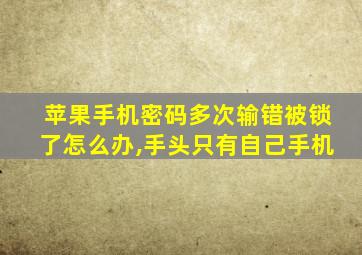 苹果手机密码多次输错被锁了怎么办,手头只有自己手机