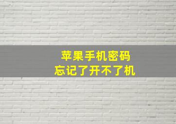 苹果手机密码忘记了开不了机