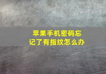 苹果手机密码忘记了有指纹怎么办