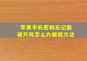 苹果手机密码忘记能破开吗怎么办解锁方法