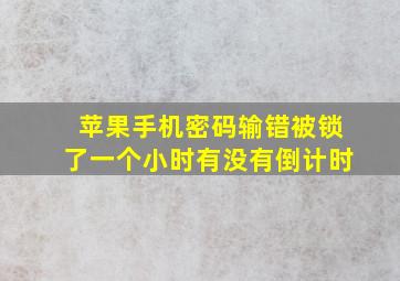 苹果手机密码输错被锁了一个小时有没有倒计时