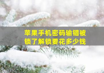 苹果手机密码输错被锁了解锁要花多少钱