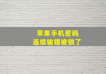 苹果手机密码连续输错被锁了