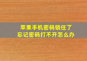 苹果手机密码锁住了忘记密码打不开怎么办