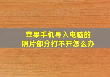 苹果手机导入电脑的照片部分打不开怎么办