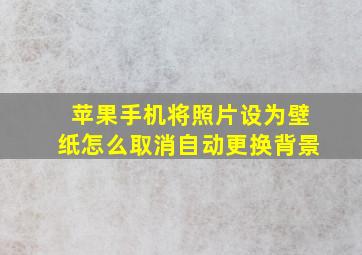 苹果手机将照片设为壁纸怎么取消自动更换背景