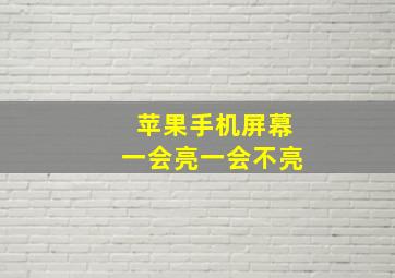 苹果手机屏幕一会亮一会不亮