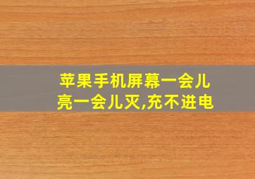 苹果手机屏幕一会儿亮一会儿灭,充不进电