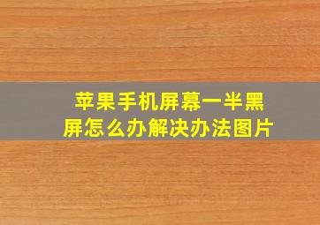 苹果手机屏幕一半黑屏怎么办解决办法图片