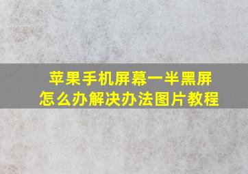 苹果手机屏幕一半黑屏怎么办解决办法图片教程