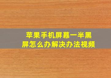 苹果手机屏幕一半黑屏怎么办解决办法视频