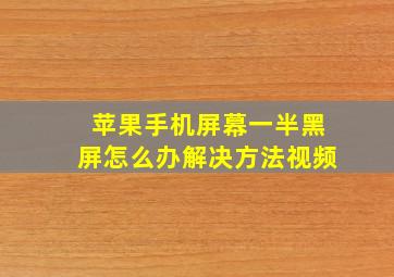 苹果手机屏幕一半黑屏怎么办解决方法视频